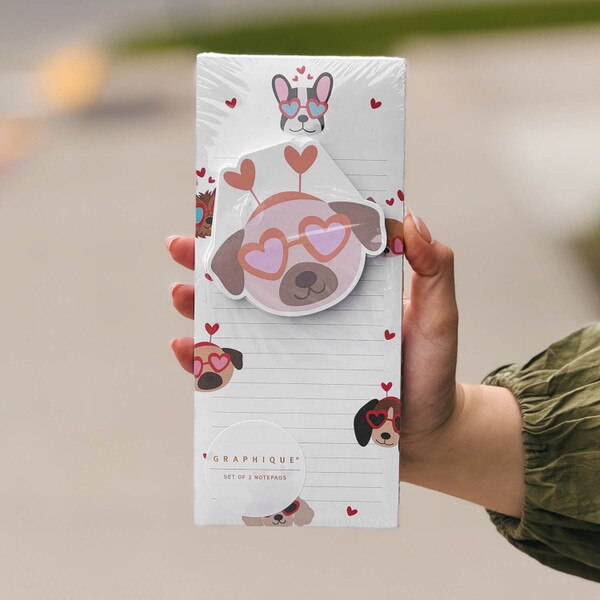 Dogs Magnetic & Small Notepad Set front